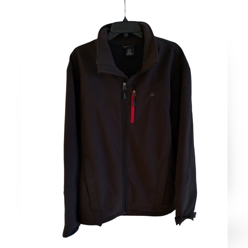 Snozu Jacket Men XL Brown Performance Windbreaker Hiking Outdoor Logo Full Zip